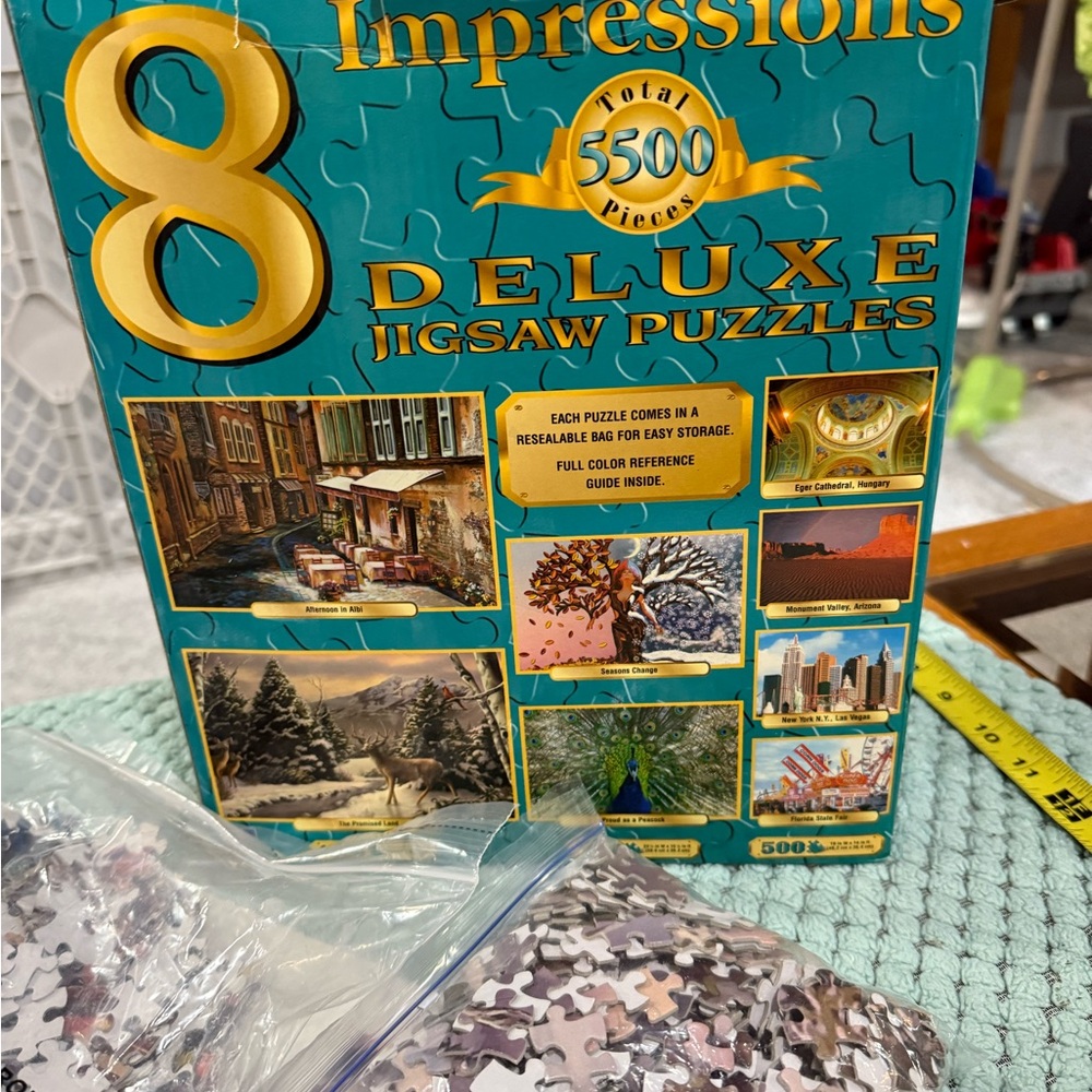 Impressions Deluxe Jigsaw Puzzles 6 In 1 Box ,3-500, 1- 750, 2- 1000 piece